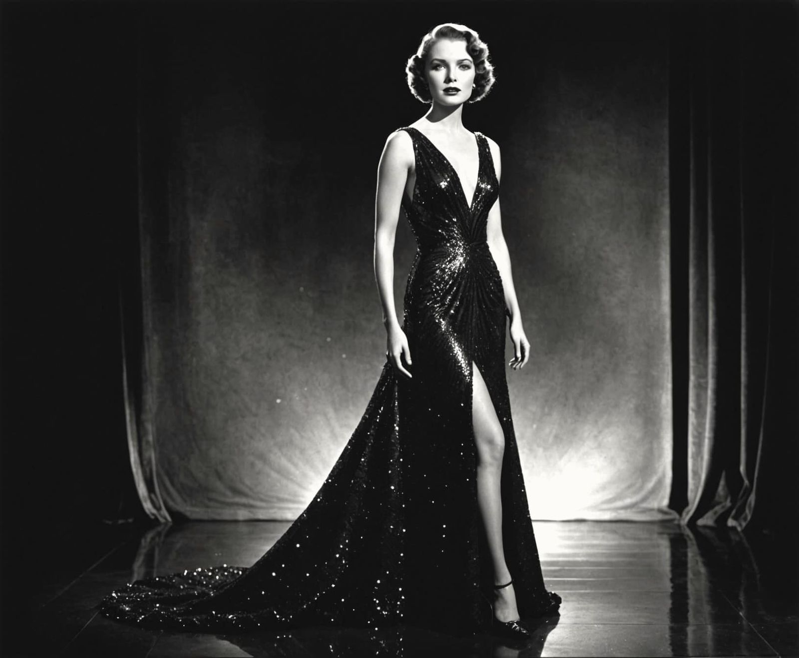 Vintage Hollywood Starlet in Spotlight