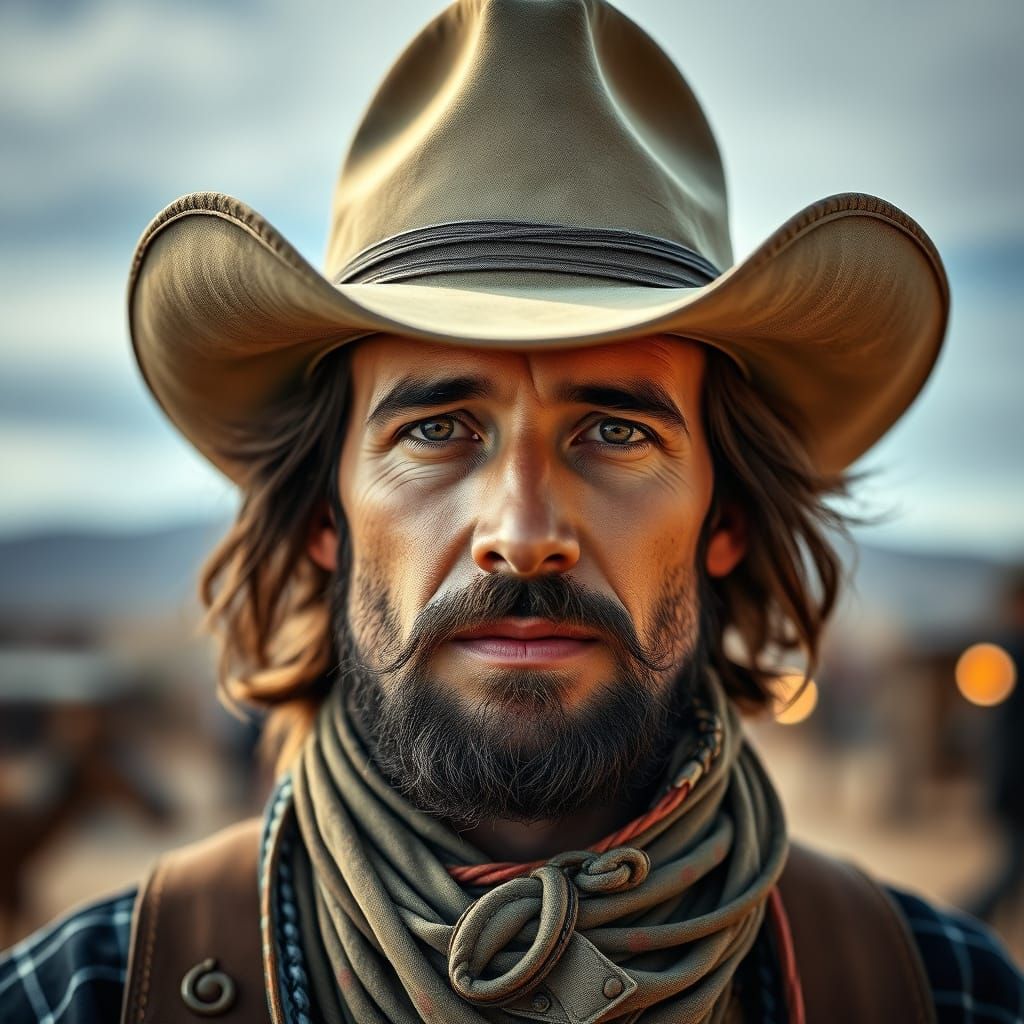 Wild West Town Portrait in Vibrant Color