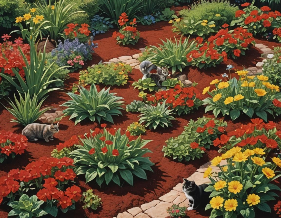 Moebiuscats Frolic in a Roger Dean Garden