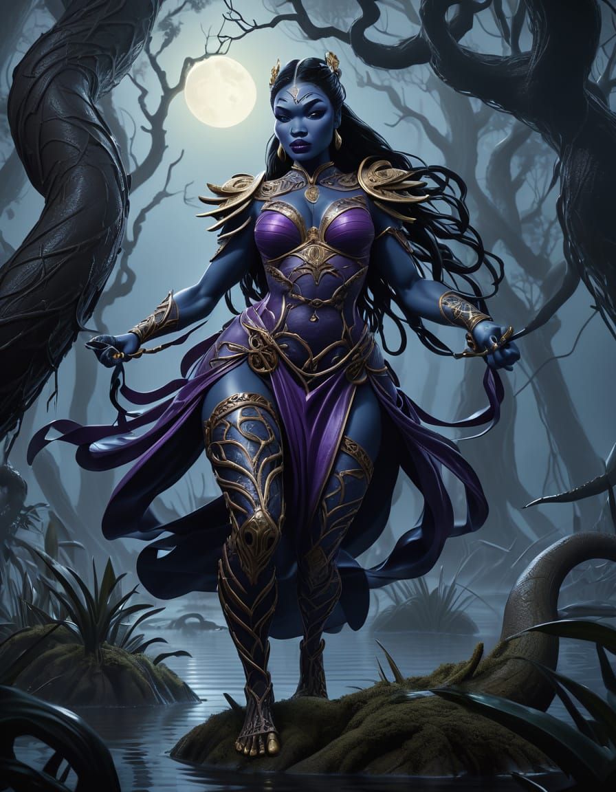 Dark Fantasy Comic Book Art: Epic Swamp Battle