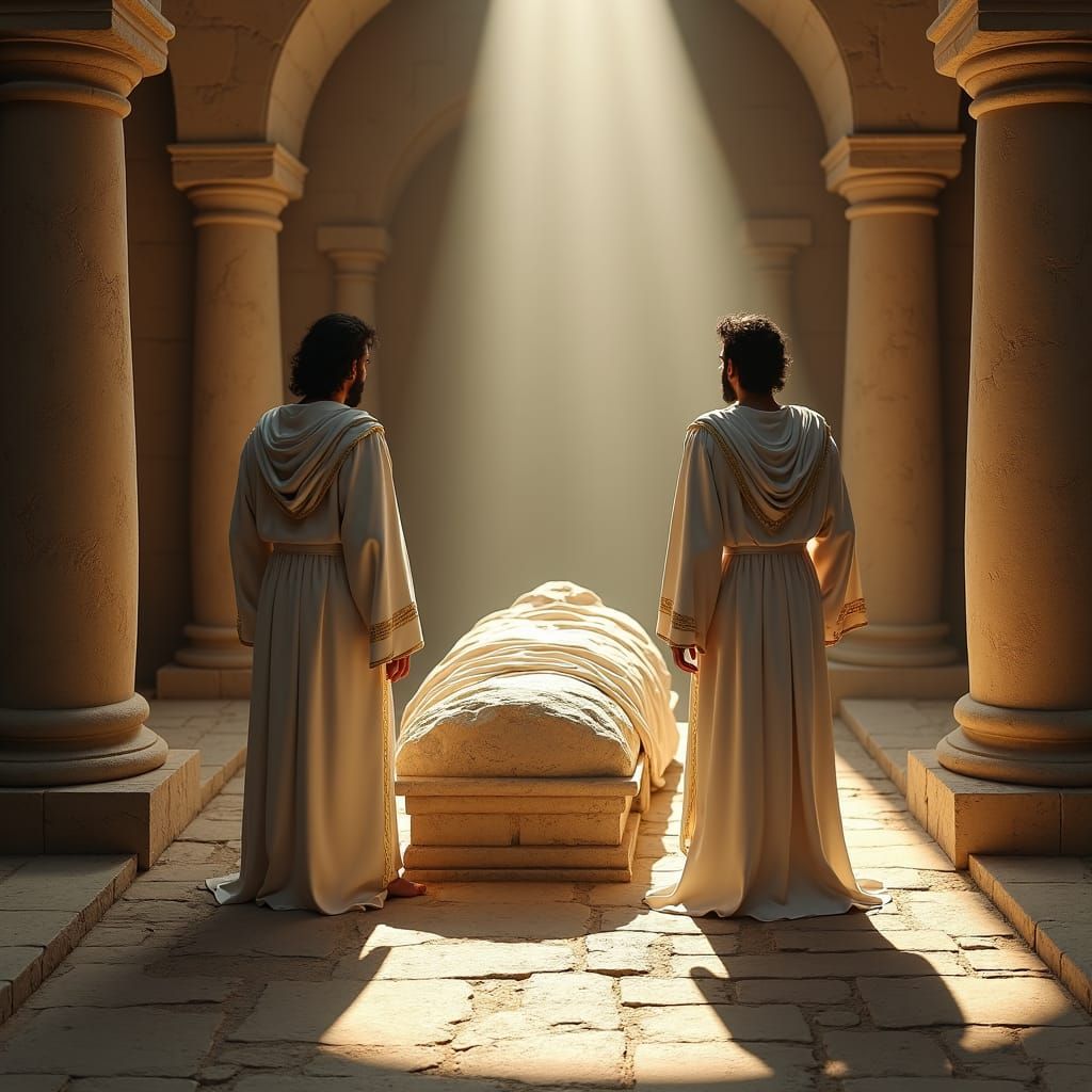 Empty Tomb: Golden Light in Judean Sepulcher
