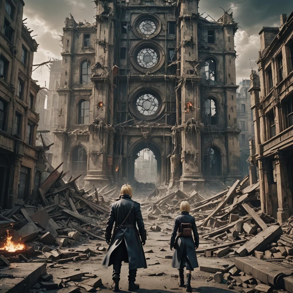 Destroyed City in Fullmetal Alchemist Style