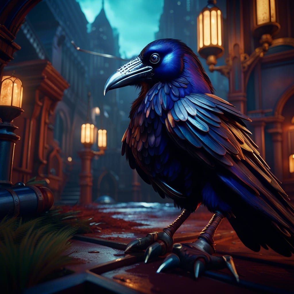 White Raven Hunting, Bioshock Style Matte Painting