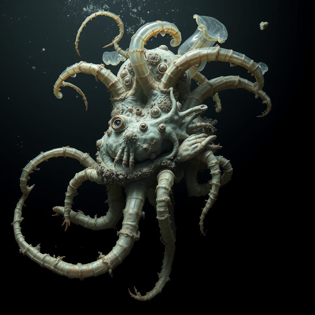 Grotesque Deep Sea Creature in the Abyss