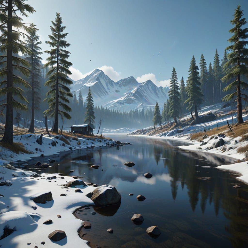 Siberian Winter in Unreal 5 Cinematic Style