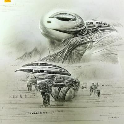 Interstellar Alien Race Pencil Sketch Concept Art