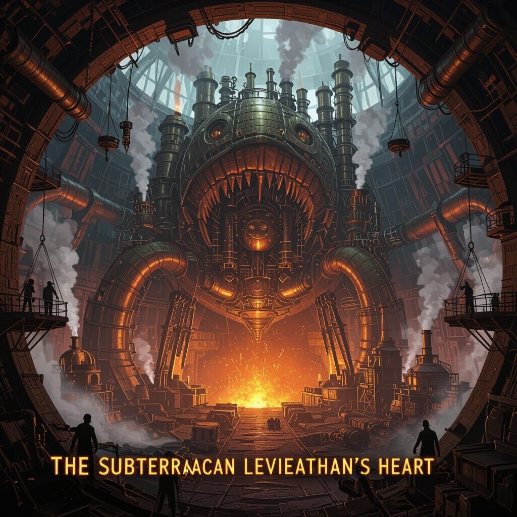 Supervillain Fortress Inside Fossilized Giant, Industrial Go...