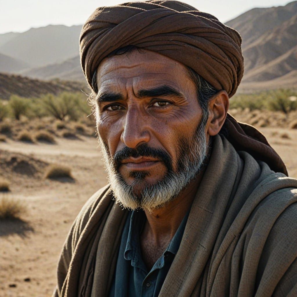 A Man of Unyielding Strength in Afghanistan's Desert Landsca...