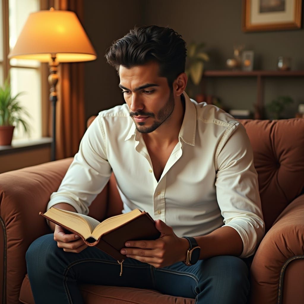 Latin American Gentleman in Intimate Study