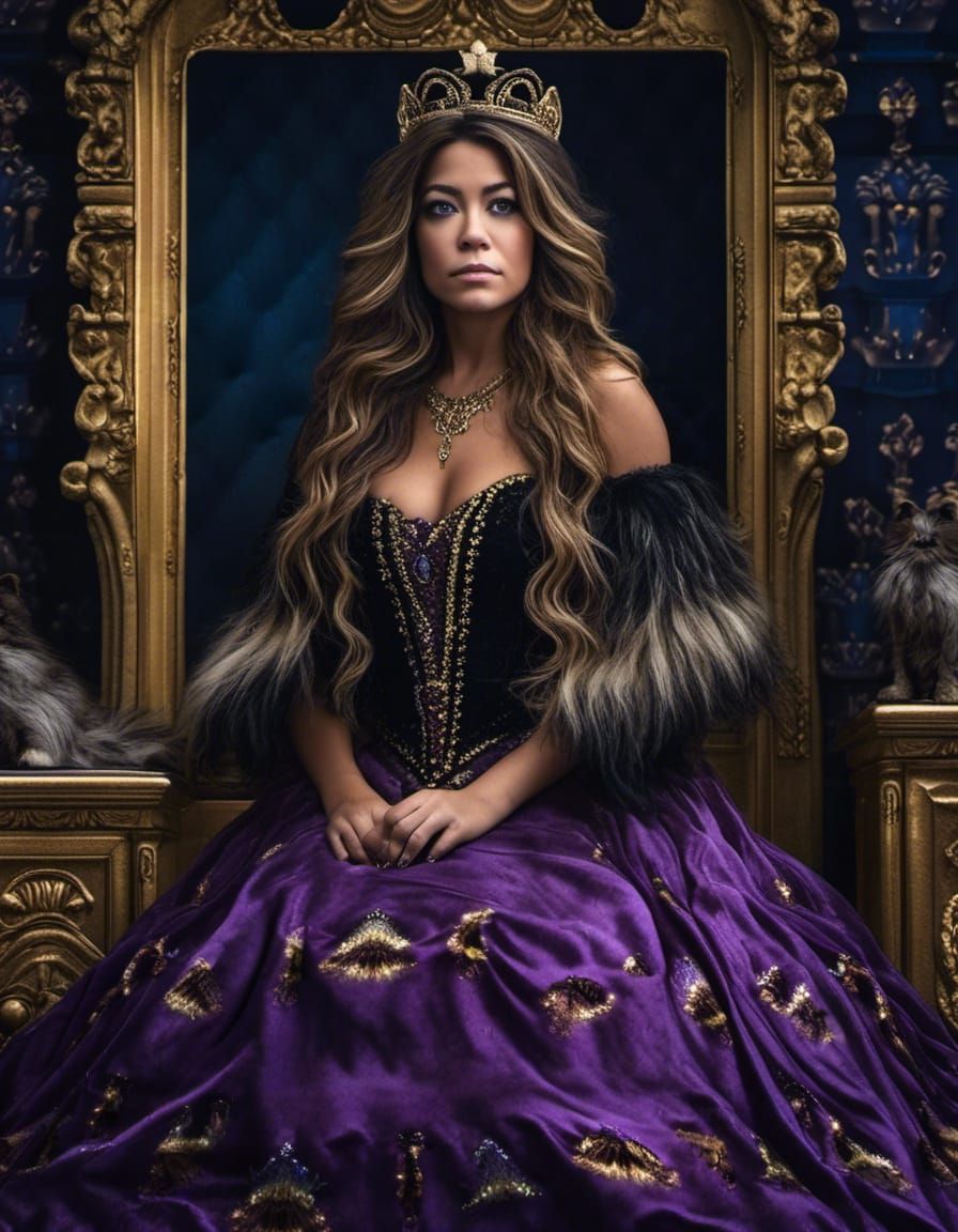 Hyperrealistic Queen with Butterfly Top and Braids