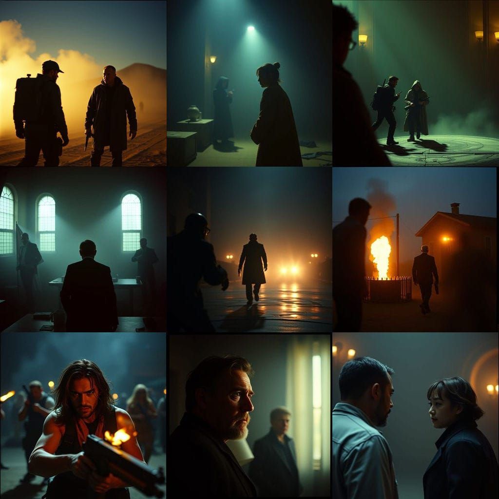 Epic Cinematic Film Still with Vignette and Film Grain