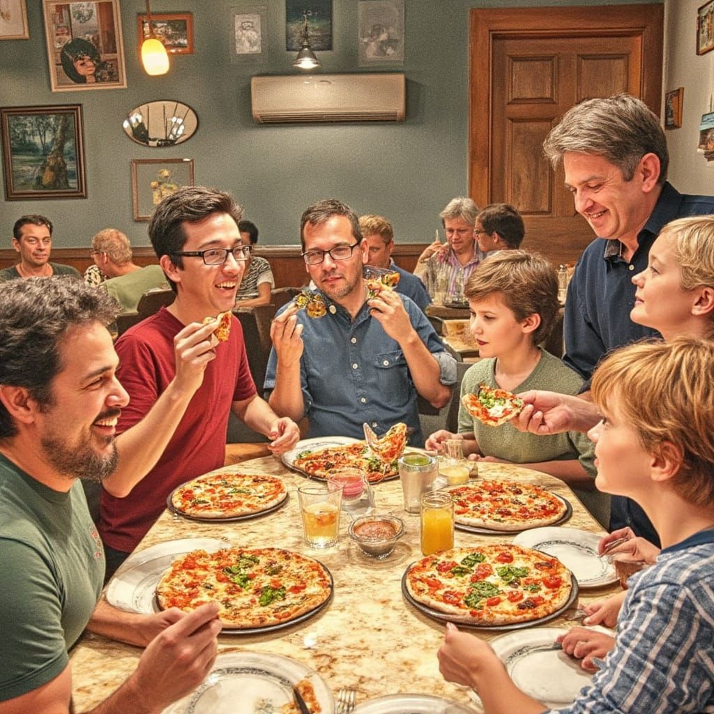 Italian Pizza Party in Watercolor Style