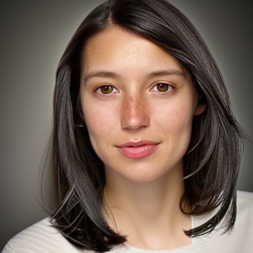 Girl with Curly Hair and Brown Eyes Portrait