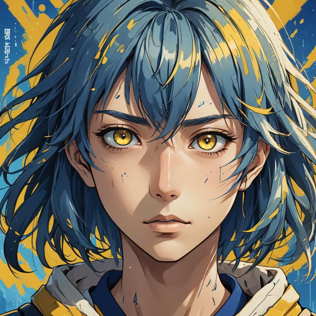 Anime Character Portrait with Vibrant Matte Painting Effect