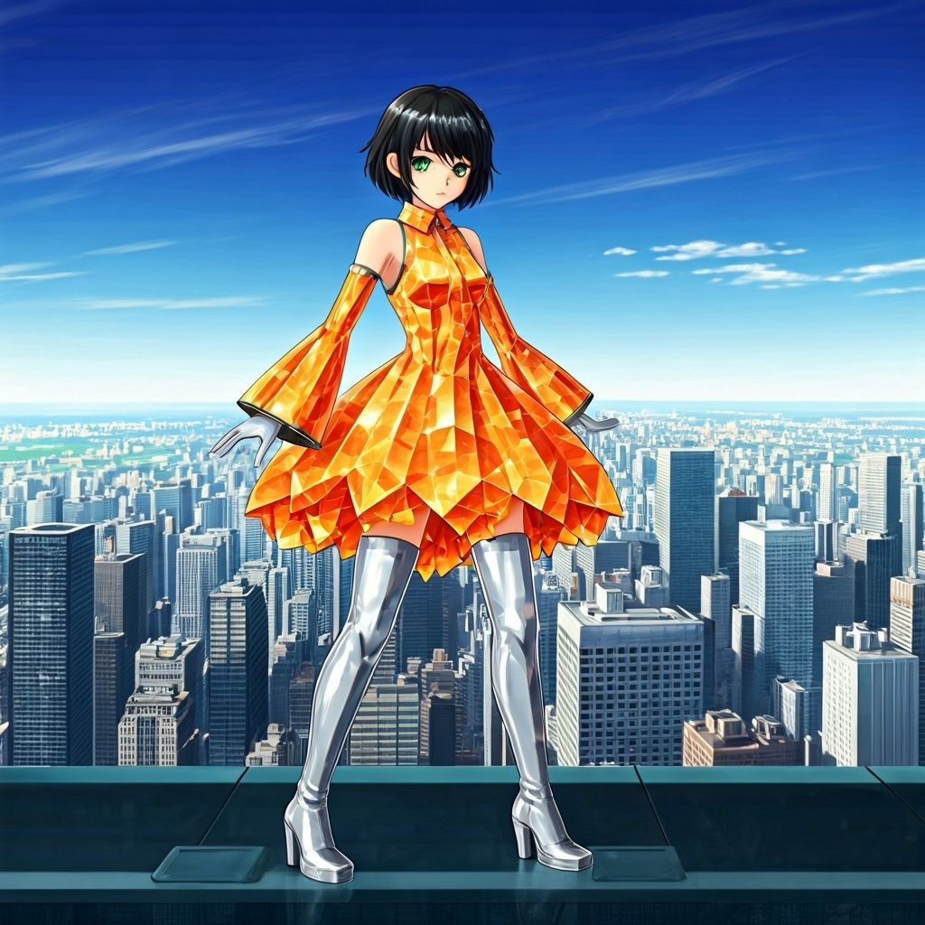 Sound Elemental in Manga Style on Skyscraper