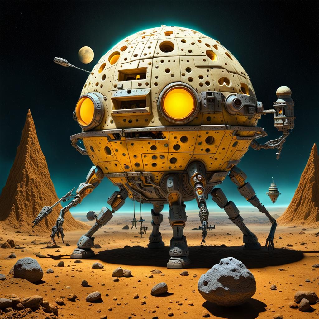 Eerie Lunar Abomination: A Sci-Fi Folk Art