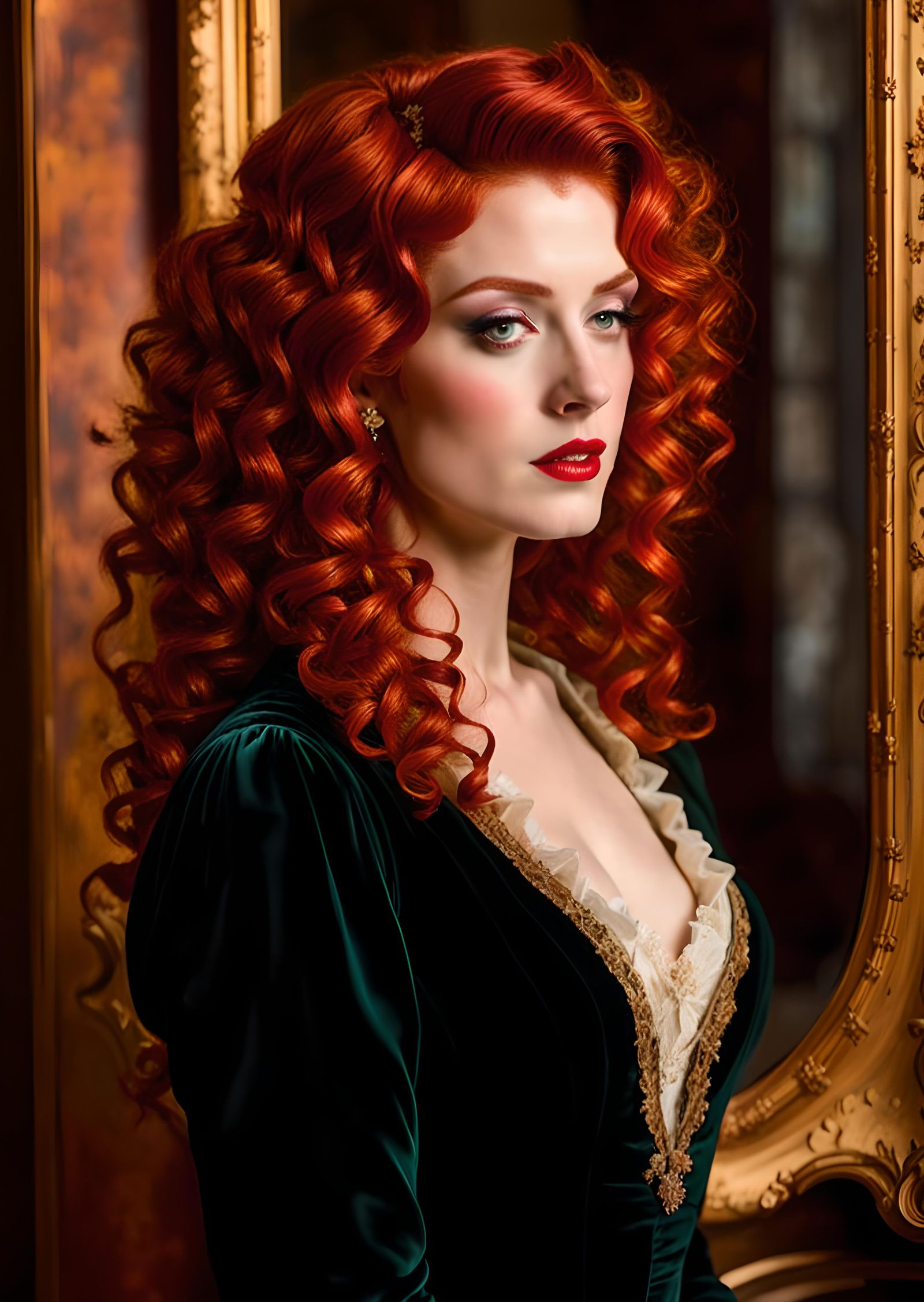 Victorian Vampire Portrait in Edward Cucuel Style