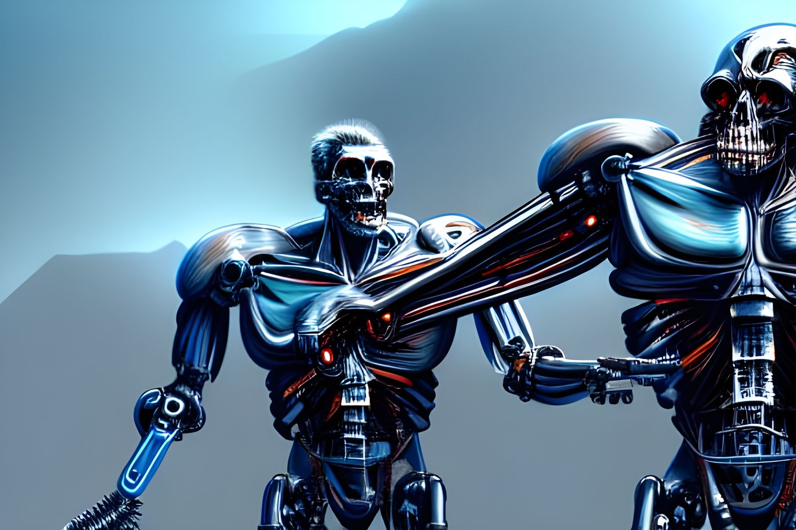 Cyborg Endoskeletons in Physical Therapy: Detailed Matte Pai...