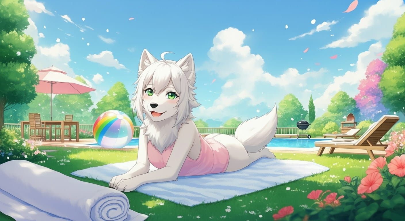 Wolfie at Dark Angel Nyx’s pool party (error)