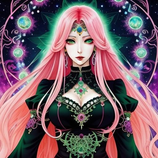 Mystical Camellia Princess with Crystal Pink Hair