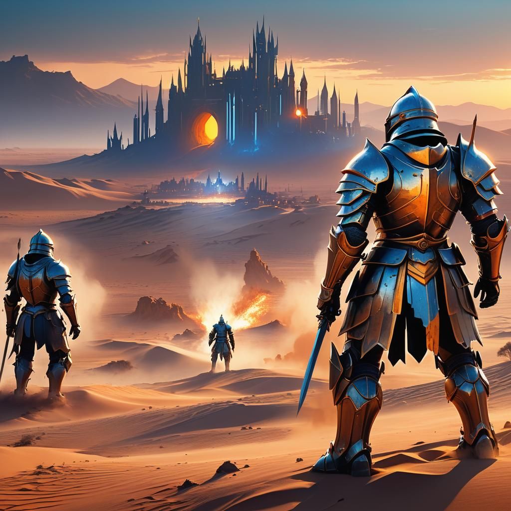 Surreal Desert Martial Law Concept in Deep, Fantastical Matt...