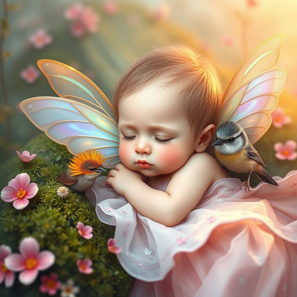 Delicate Fairy Dreams in Whimsical Art Style