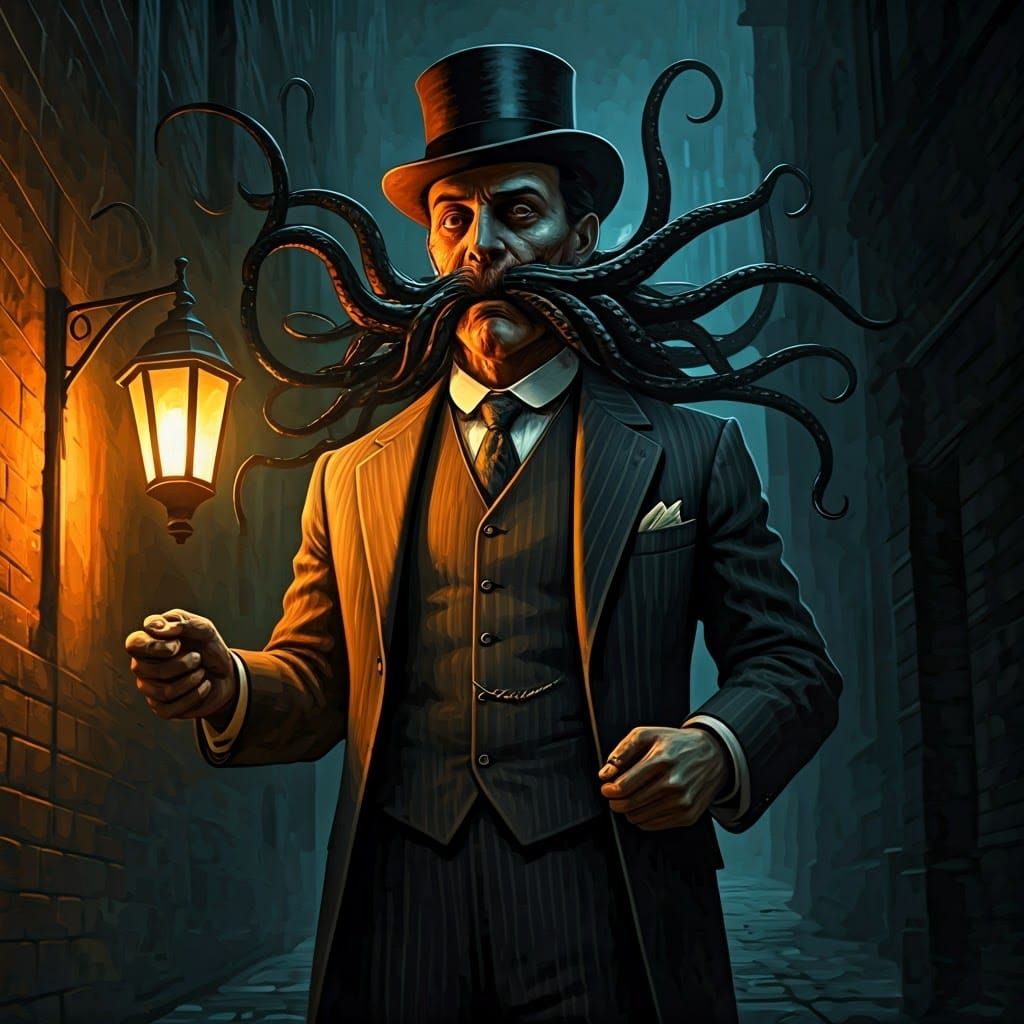 Elegant Gentleman Surrenders to Cthulhu's Dark Influence