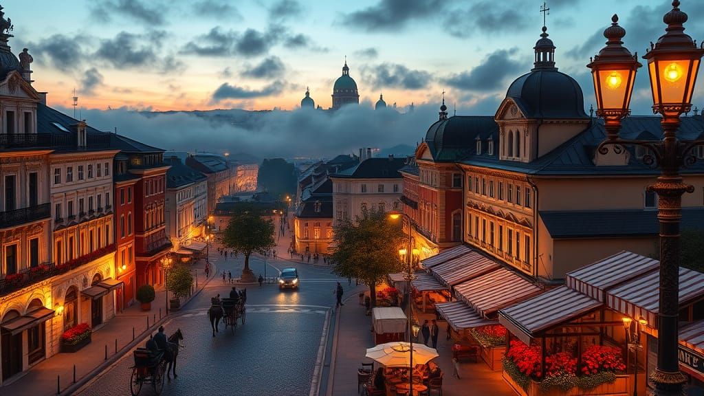 Vienna at Twilight: Majestic Cityscape with Cathedral
