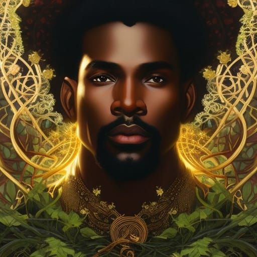 Ethereal Elf King in Art Nouveau Style