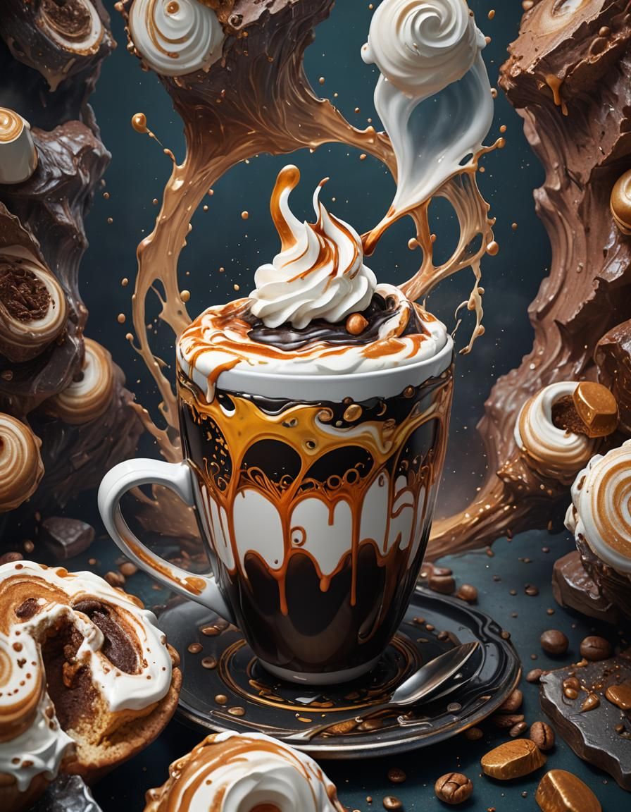 Detailed Coffee Cup Digital Painting in 8k