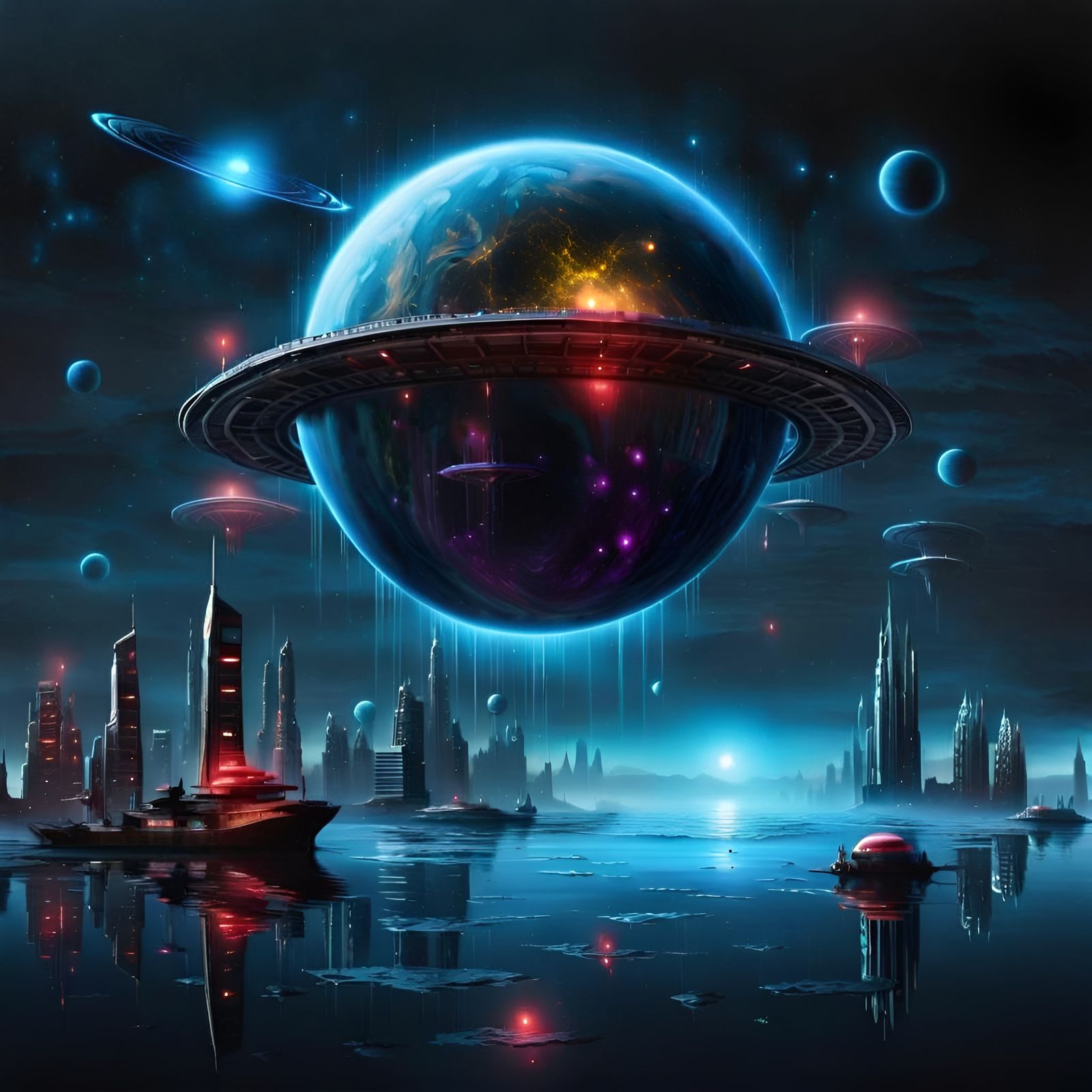 Nebula with Sparkling Stars: Lifelike Quality