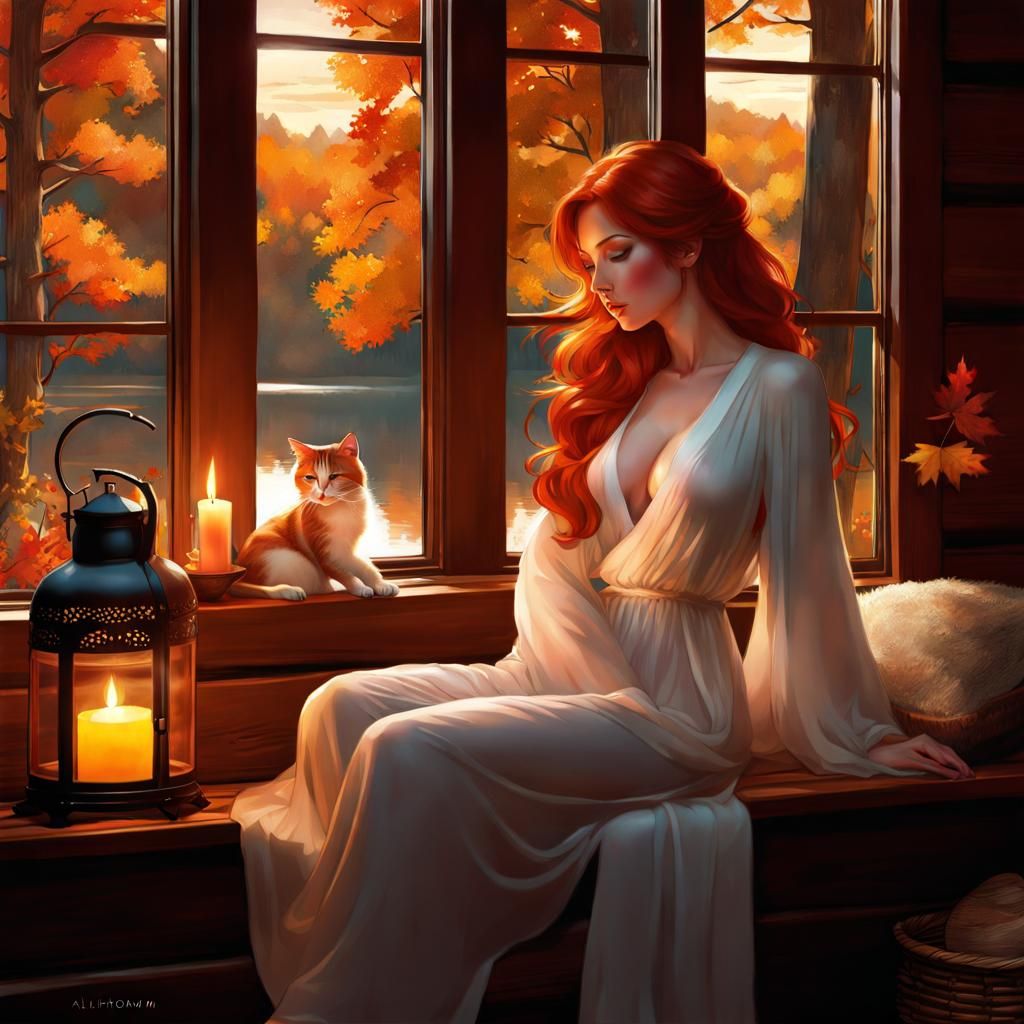 Emily loves autumn, everything turns the colour of her hair ...