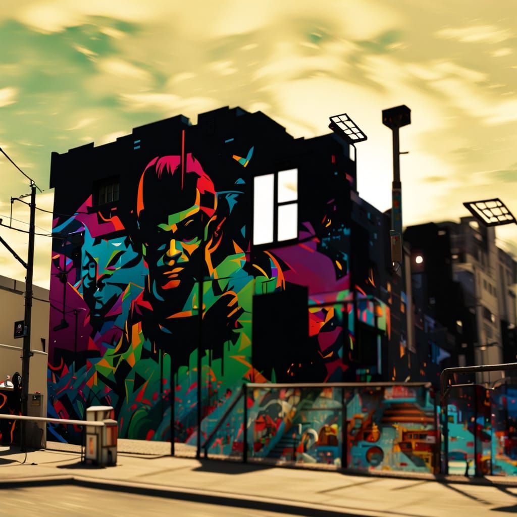 Vibrant Urban Masterpiece: Street Art in Full Bloom