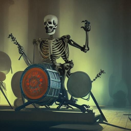 Skeleton Drummer: Detailed Concept Art