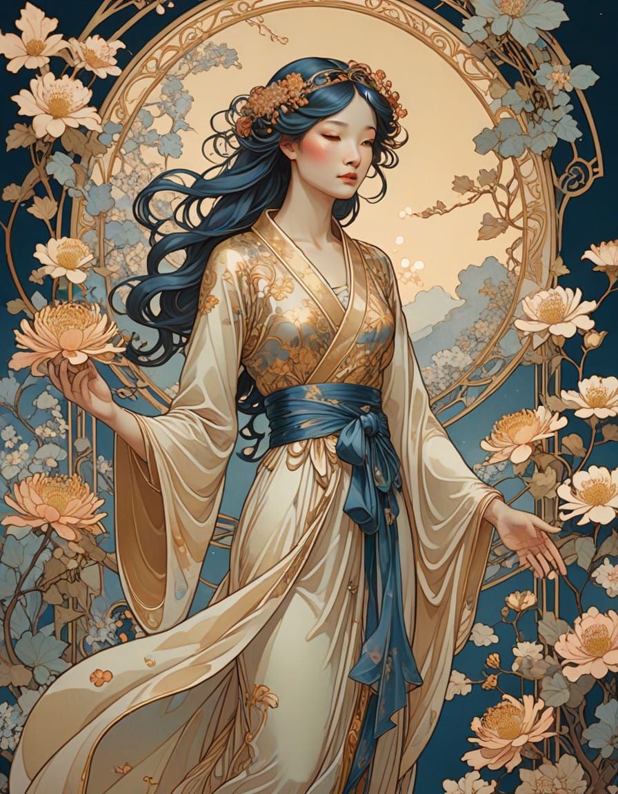 Surreal Goddess of New Year's Reflects on Memories Past