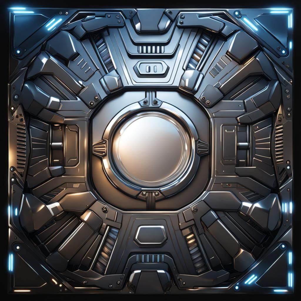 Cybernetic Spaceship Floor with Chrome Metallic Design