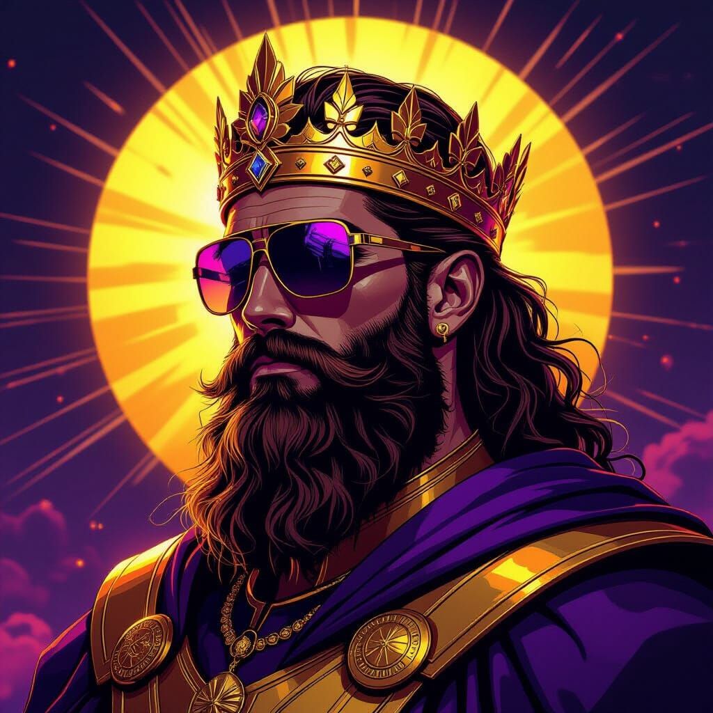 Hyperion Titan with Golden Crown in Bold Modern Style