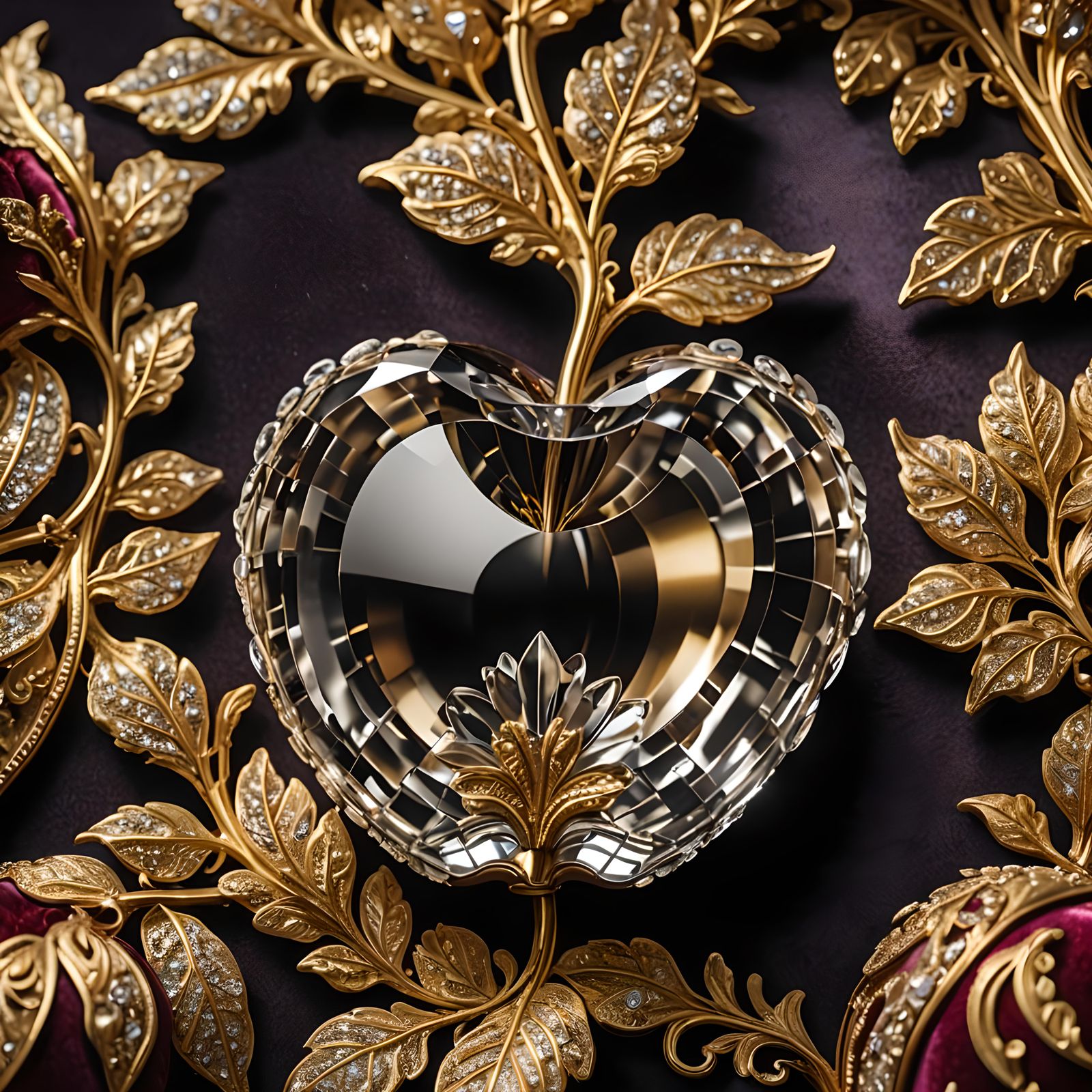 Small Crystal Apple with Gold Trim