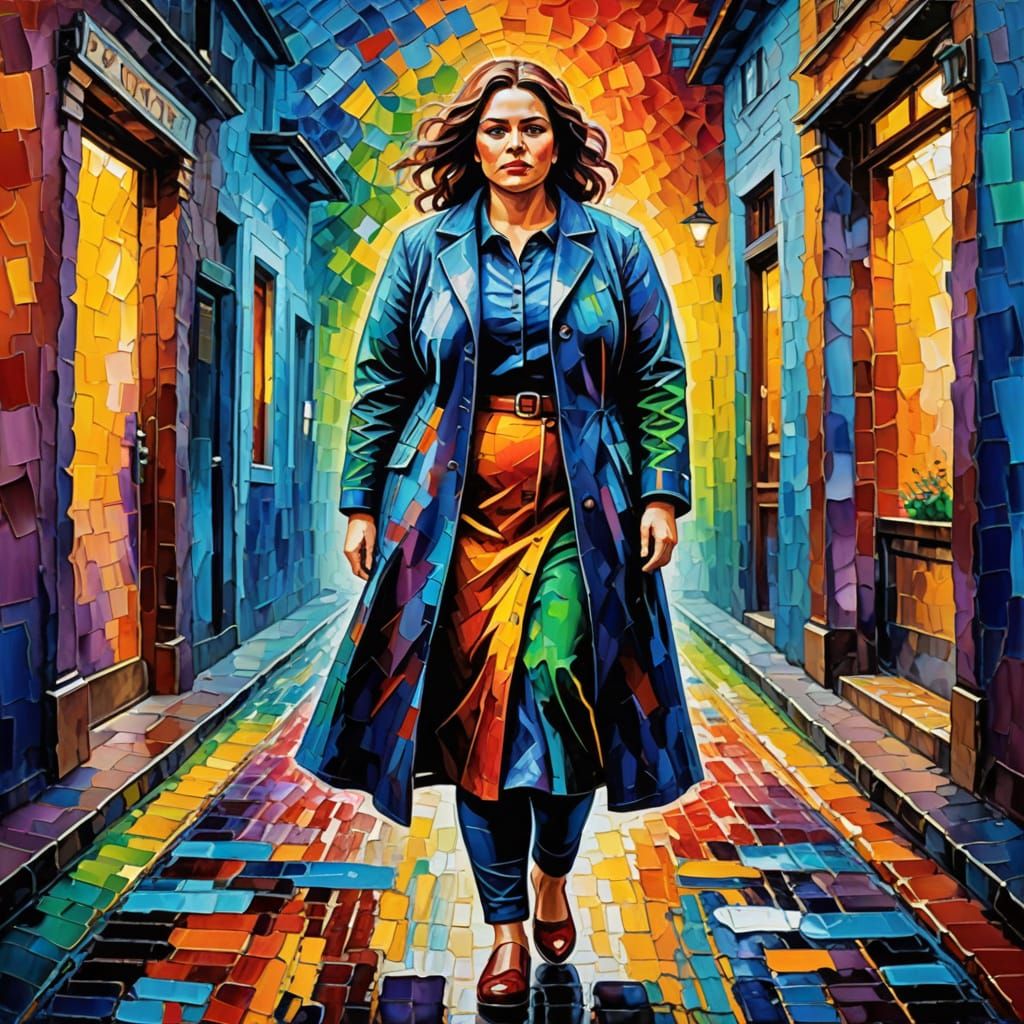 Expressionist Oil Painting of a Plus-Sized Woman