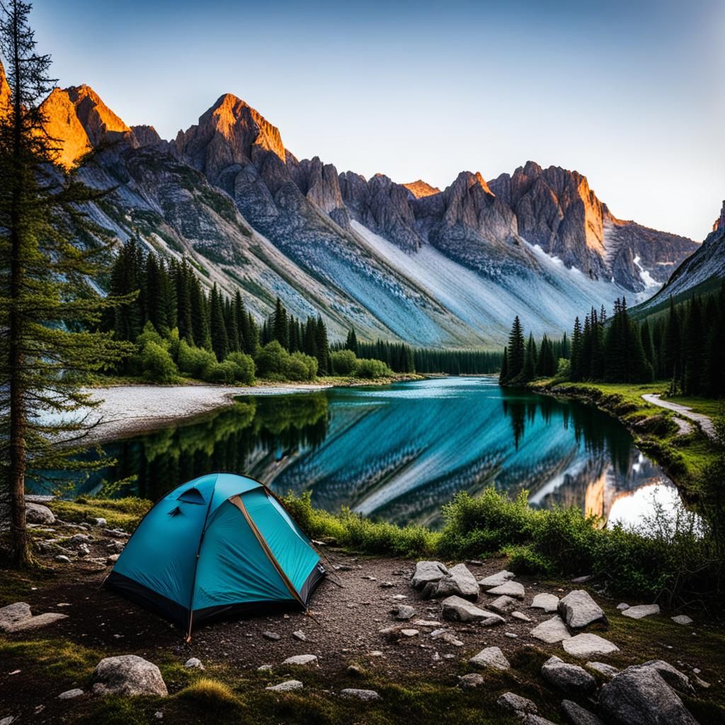 Idyllic Riverside Camping Spot in Nature
