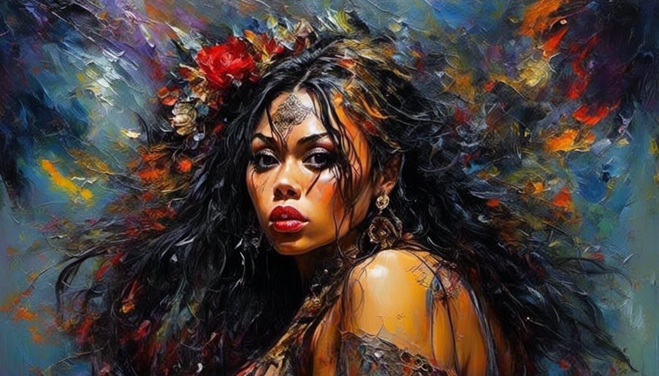 Dystopian Love: An Impasto Masterpiece