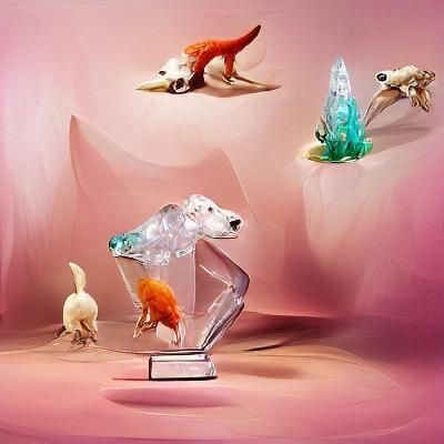 Surreal Crystal Animal Figurines