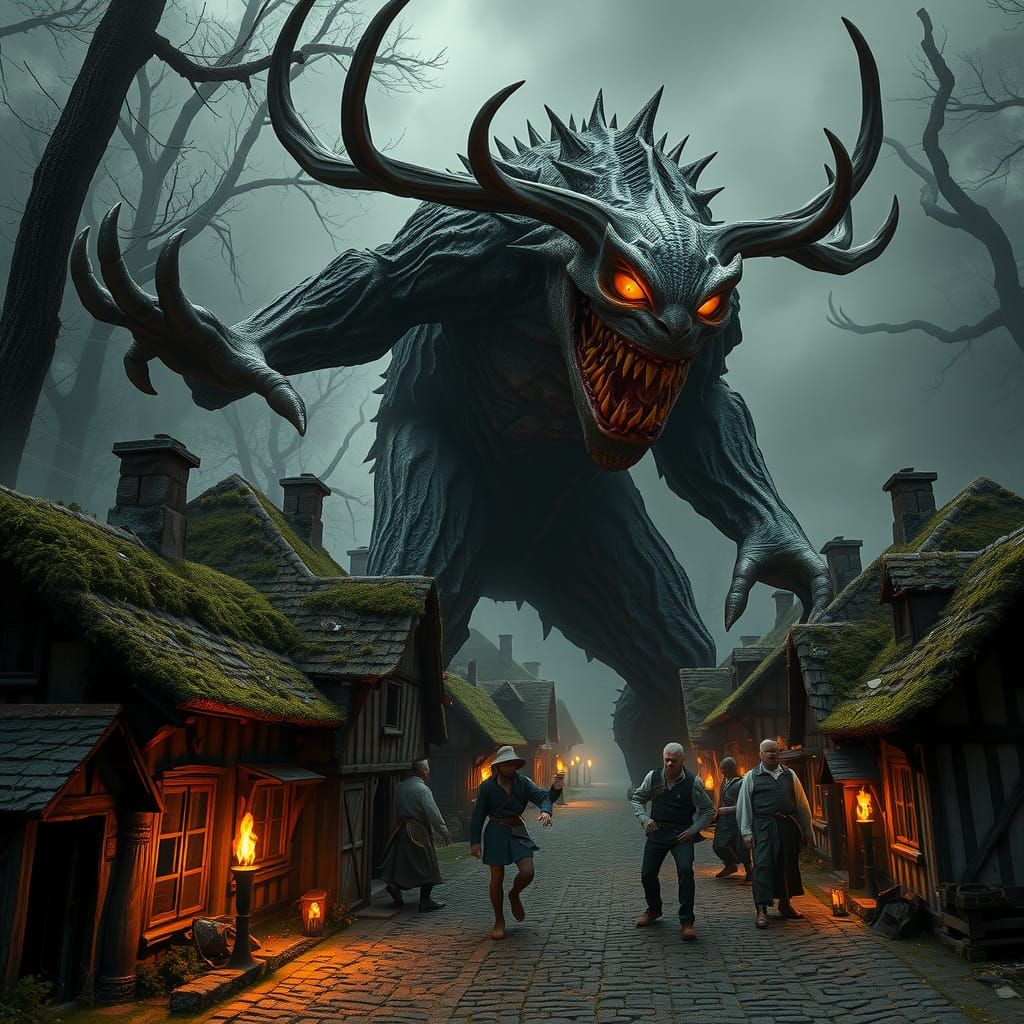 Dark Fantasy Forest Monster in 8K Detail