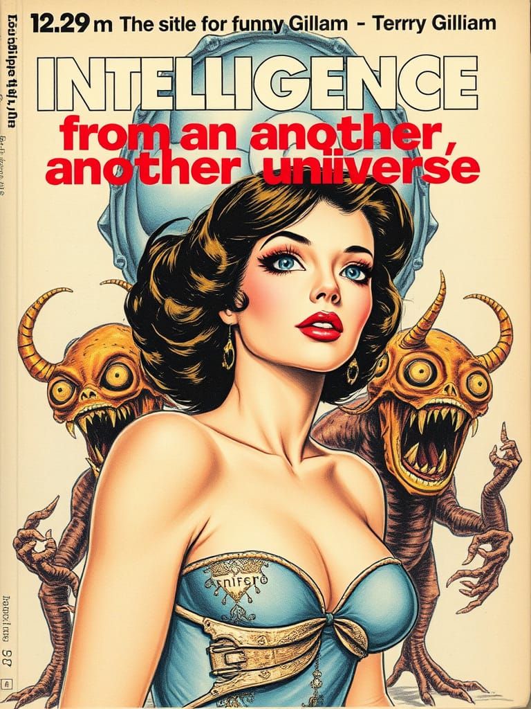 Surreal Pin-up Girl Confronts Cosmic Horrors in 1970s Sci-Fi...