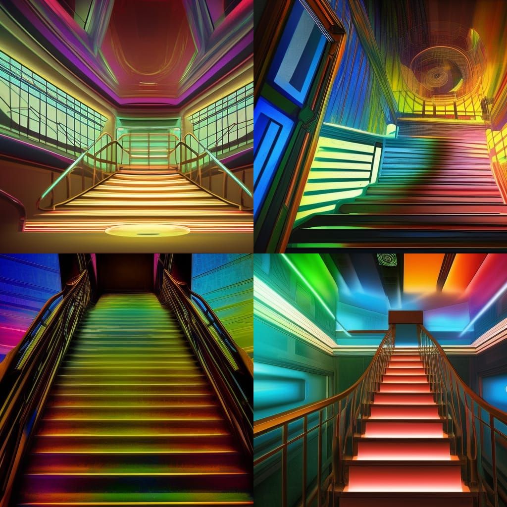 stairs of mind dynamic lighting analogous colors contrasting...