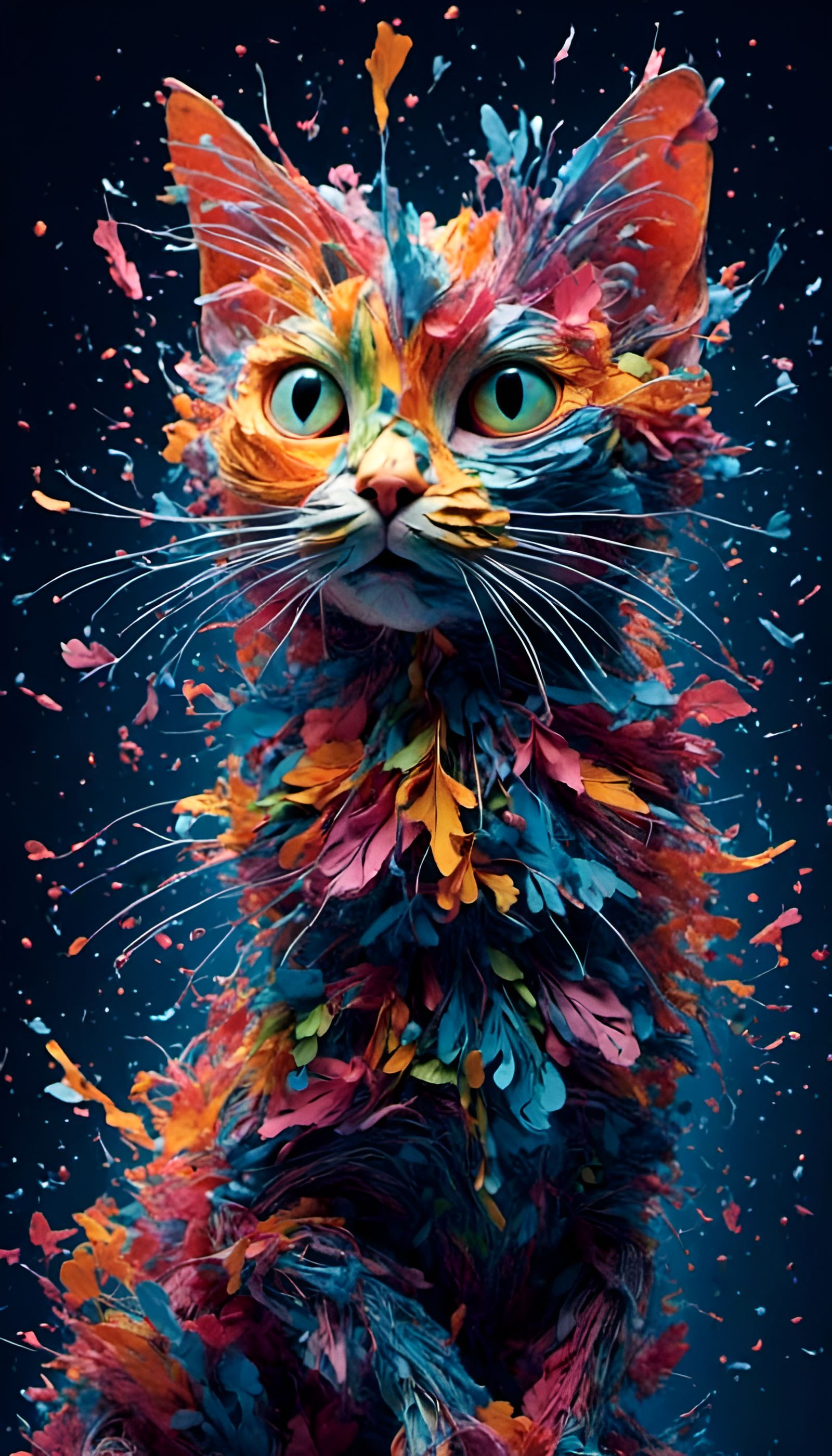 Paper Cat Illustration in Gullyism Style