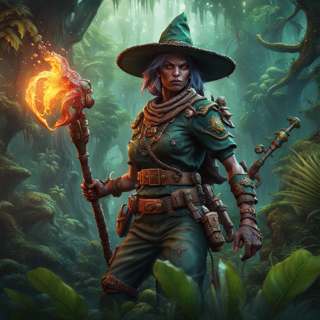 Catachan Jungle Fighter Witch in Detailed Matte Painting