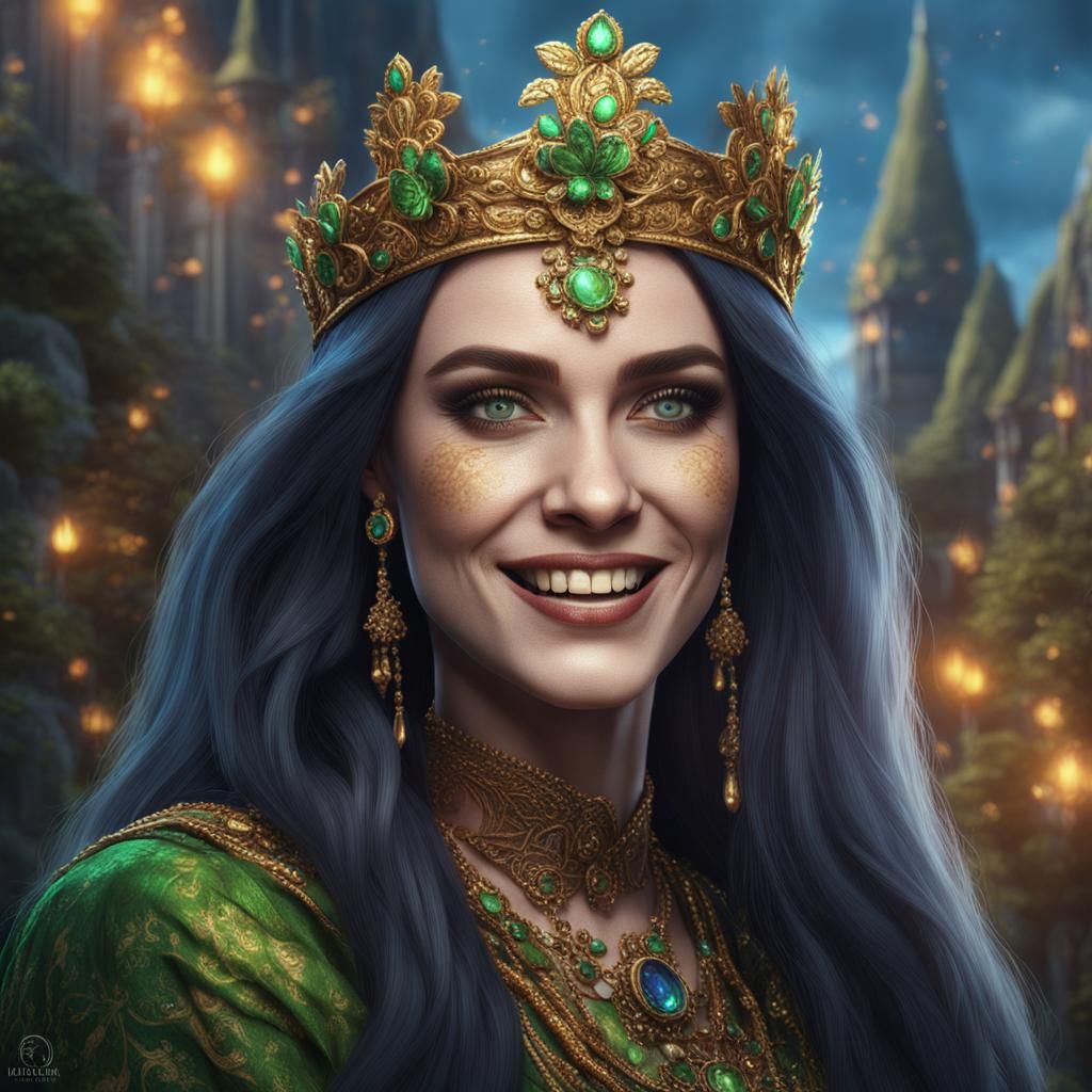Beautiful Irish Queen: Detailed Matte Painting