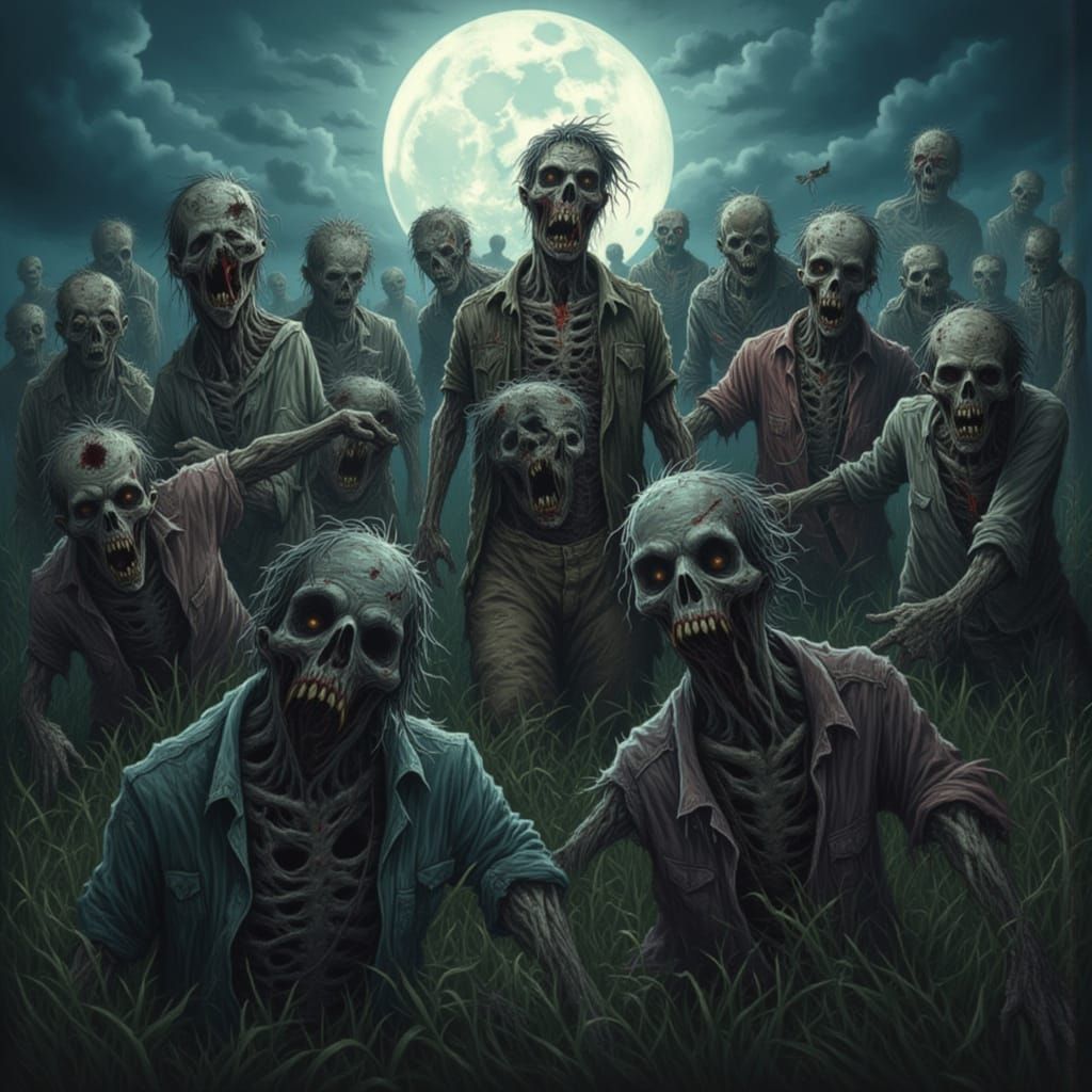 Macabre zombies moonlight