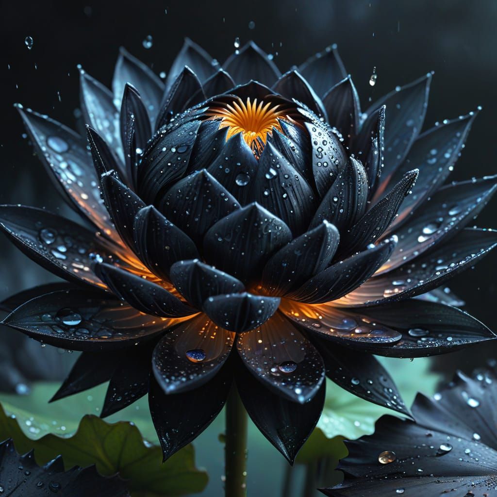 Blooming Black Lotus in Dark Surrealism